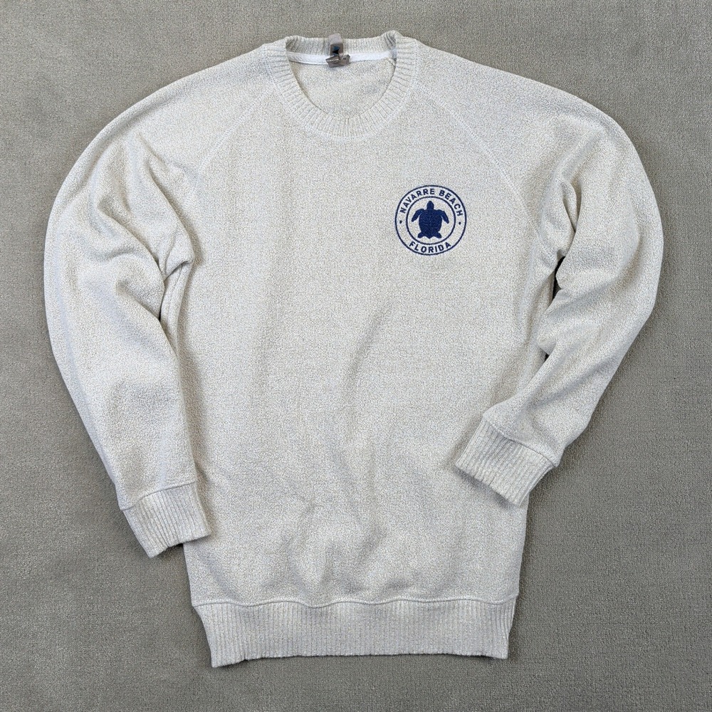 MillTex Navarre Beach Florida Sweatshirt Small Oatmeal Heather Sea Turtle Crew